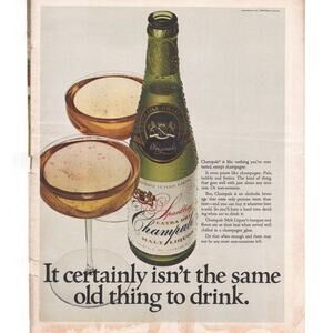 Champale Malt Liquor Magazine Advertisement Vintage 1969 Sparkling Alcoholic